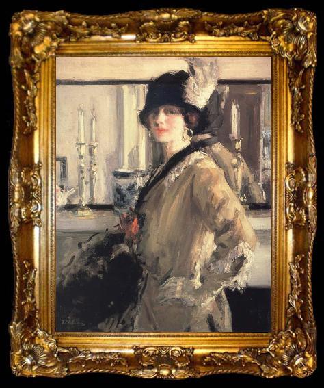 framed  Francis Campbell Boileau Cadell The Black Hat, ta009-2